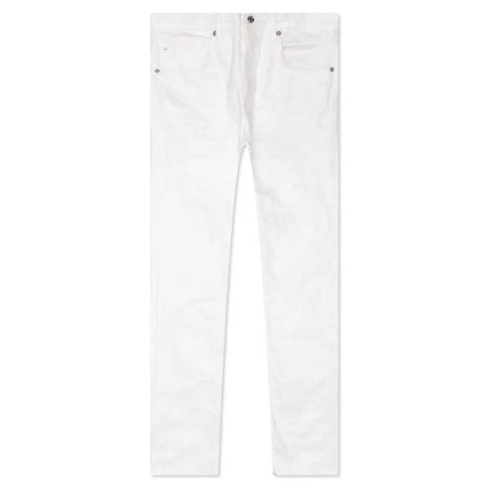 Purple Brand P001 Low Rise Skinny JeansWhite Film Monogram Jacquard
